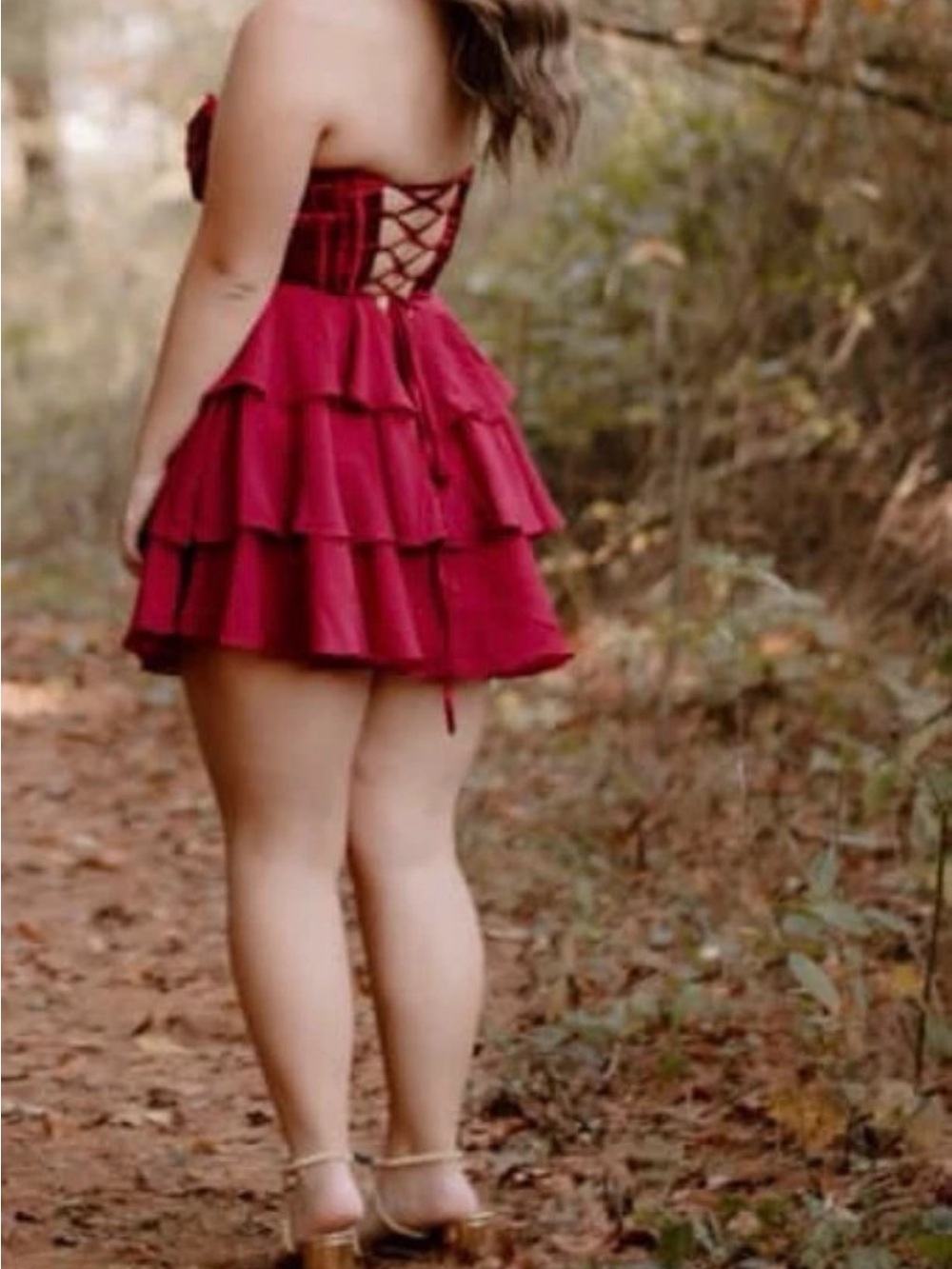 Tiered Ruffle dress - Burgundy